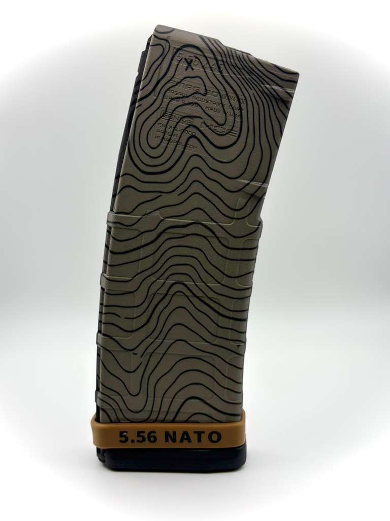 Topographic Terrain Engraved PMAG 30 AR-15 Magazine | 5.56 NATO | Custom Laser Engraved