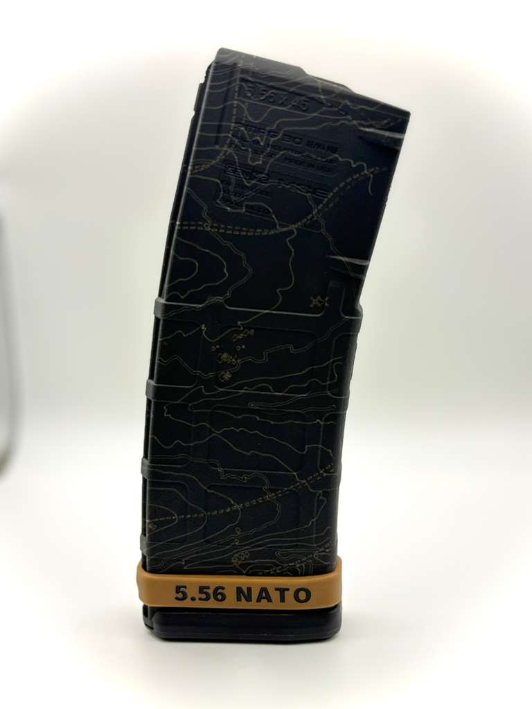Stealth Topographic PMAG 30 AR-15 Magazine | Blacked-Out Map Series | 5.56 NATO