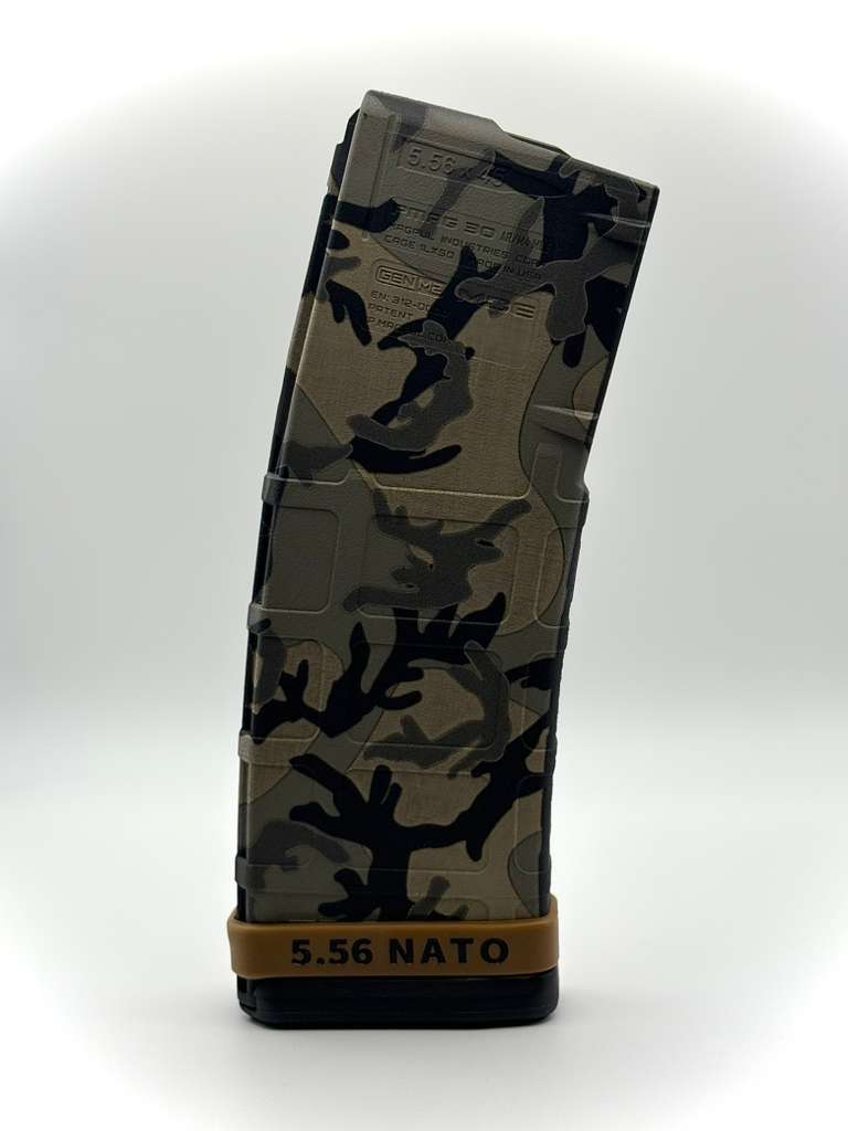 Woodland Camo Engraved PMAG 30 AR-15 Magazine | Classic Tactical Camouflage | 5.56 NATO